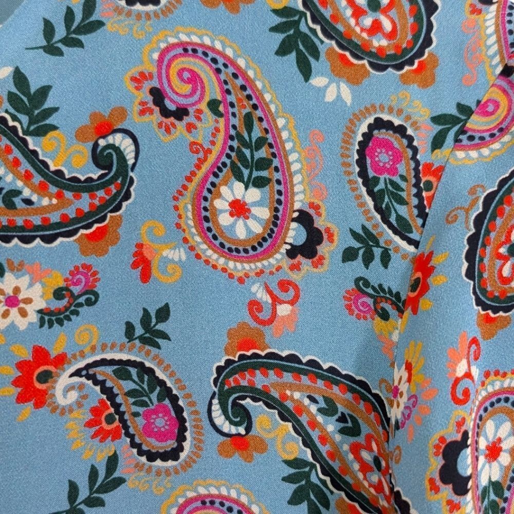 Boden Blue Paisley Long Sleeve Maxi Dress with Pockets - Size US 12R - Picture 4 of 6